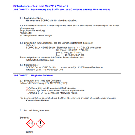 Outlet SOPRO TR 414 MittelBettmörtel Trasshaltig Flex Fliesen 5-20 mm 25 KG