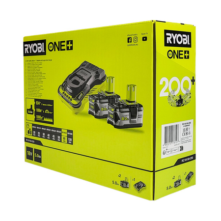 Ryobi RC18150-250X Ladegerät-Set 18 V ONE+ 5,0 A + Akkus