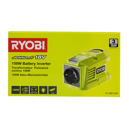 Ryobi RY18BI150A-0 Akku-Wechselrichter 18 V ONE+ 150 W (ohne Akku/Lader)