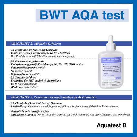 BWT AQUATEST Test zur Bestimmung der Wasserhärte Prüfset Härteprüf Set
