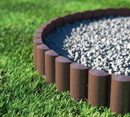 Cellfast Gartenpalisade 4 ECO Rasenkante Garten Natürlicher Look Braun 2,4 m