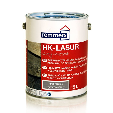 OUTLET Remmers HK-Lasur Grey-Protect Holzlasur Holzschutz 5 L - Graphitgrau