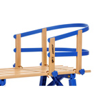 VT Sport Holz-Kunststoffschlitten Rückenlehne blau