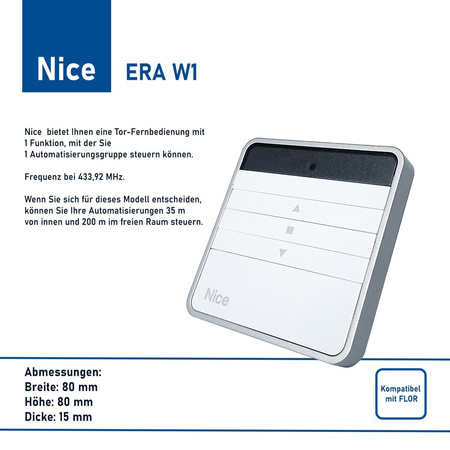 Nice ERA W1 Funksteuerung mit dynamisch veränderbarem Code 