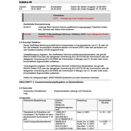 CAPAROL Indeko W Innenfarbe vor Schimmelbefall 10 L Weiß Schimmel