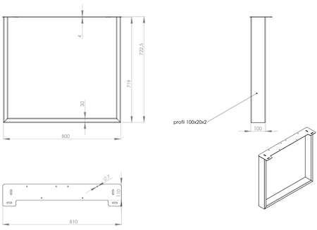 Tischgestell Tischuntergestell Tischkufen Tischbein Edelstahl  900x720 Tischfuss