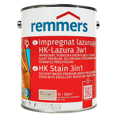 Remmers HK Lasur 5 L Weiß – 3in1 Holzschutzmittel