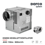 DARCO Einem Heissluftventilator Luftzufuhrgerät Warmluftverteilung AN3 150mm NEU