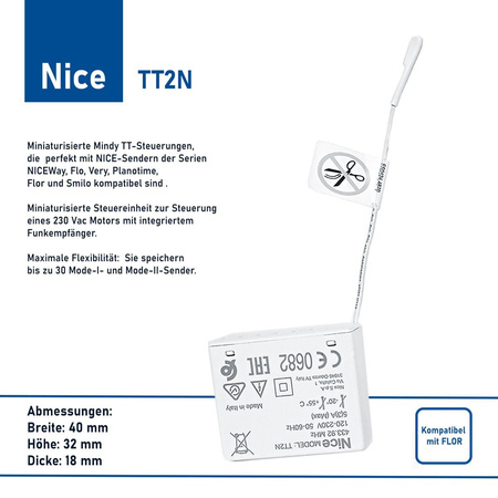 Nice TT2N Steuerpult für Rollladenmotor zur Automatisierung von Markisen