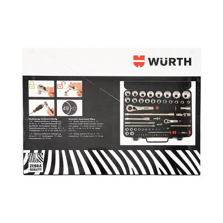 WURTH Zebra Steckschlüssel 1/2 Zoll Und 1/4 Zoll 59-Teiliges Sortiment
