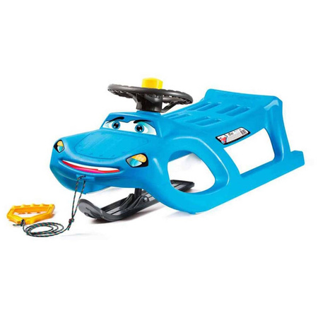 Zigi-Zet Control Schlitten Kinderschlitten Lenkrad Bobsley Winter Schnee Blau