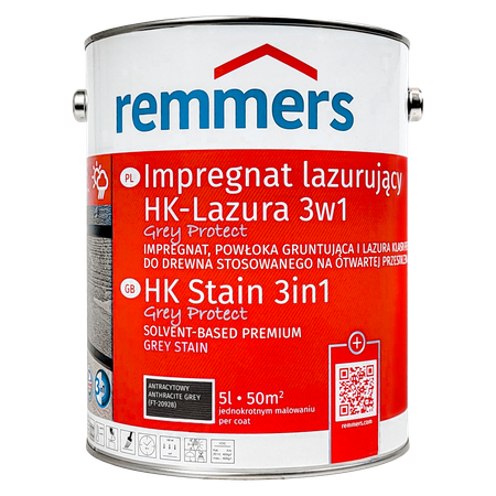 Remmers HK-Lasur Grey Protect 5 L Anthrazitgrau – 3in1 Holzschutzmittel