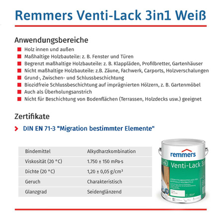 Remmers Venti-Lack 3in1 weiß (RAL 9016) 5 Liter