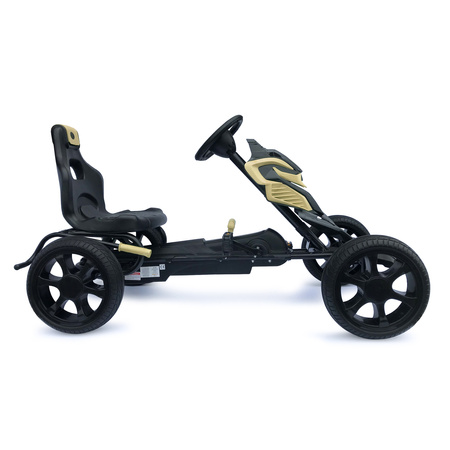 Tret-Gokart Scout sandfarben – für Kinder 5–12 J., EVA-Räder, Bremse