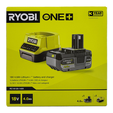 Ryobi RC18120-140X  18 V ONE+™ Akku-Set 4,0 Ah + Ladegerät