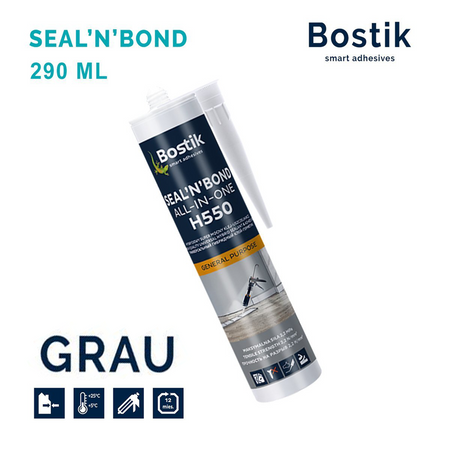 12x BOSTIK Seal'N'Bond Montagekleber Klebstoff Dichtmasse Kartusche 290 ML grau 
