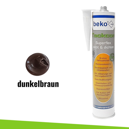 OUTLET BEKO Tackcon Superflex 310 ml Flexibler Hightec Kleber Silicon Shore 45 D.braun