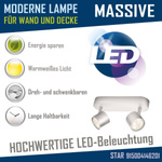 PHILIPS MASSIVE STAR Deckenlampe Halogen Spotbalken 2-flammig aluminium 230V