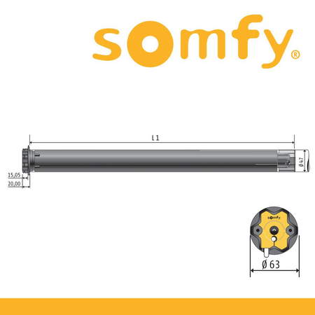 Somfy Oximo 50/60 io 15/17 Funk-Rohrmotor Antrieb Rollladenmotor Laufwerk 