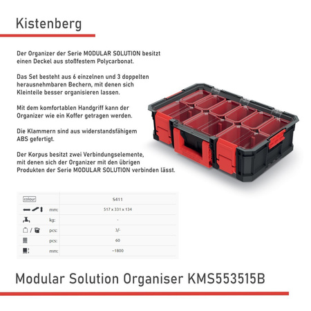Kistenberg Organiser MODULAR SOLUTION KMS553515B 517 x 331 x 134 mm