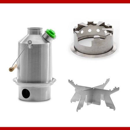 Kelly Kettle Ultimate Scout Kit 1,2l Campingkocher Edelstahl, Whistle