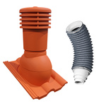 Set Eurovent VENTOS X PLUS 150 mm Ziegelrot RAL 8004 + FLEXOS X PLUS 60 cm Grau