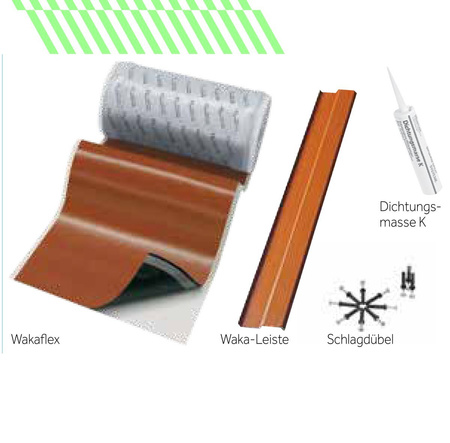 Original BRAAS® WAKAFLEX WANDANSCHLUSSBAND/KAMINANSCHLUSSBAND 5 m BRAMAC (Rot)