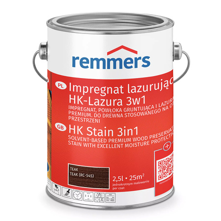 Remmers HK Lasur 2,5 L Teak – 3in1 Holzschutzmittel