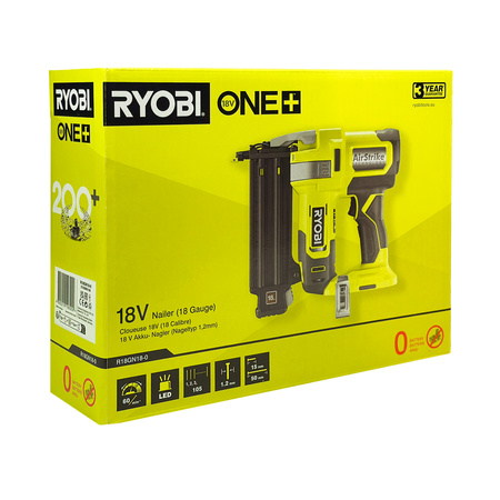 Ryobi R18GN18-0 Stiftnagler 18V 18G für Feinarbeiten und Montage (ohne Akku)
