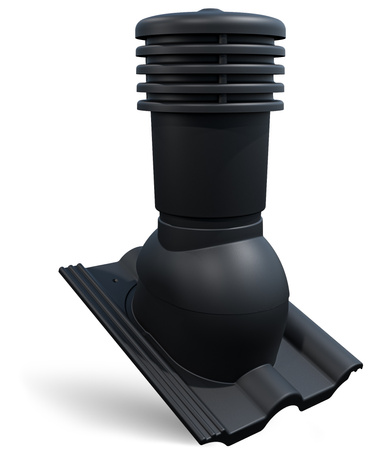 Bandloo VENTOS X – PLUS R Schwarz 150 mm – Dachentlüfter für Betonziegel