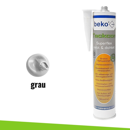 Outlet  BEKO Tackcon Superflex 310 ml Flexibler Hightec Kleber Silicon Shore 45 Grau