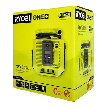 Ryobi RMI18-0 18V ONE+ Akku-Kompressor & Pumpe für Auto, Rad & Ball (ohne Akku)