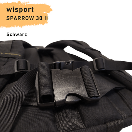 WISPORT RUCKSACK SPARROW 30 II BLACK  SAS PLUS Ergonomic, MOLLE, 1300 g, 30 L