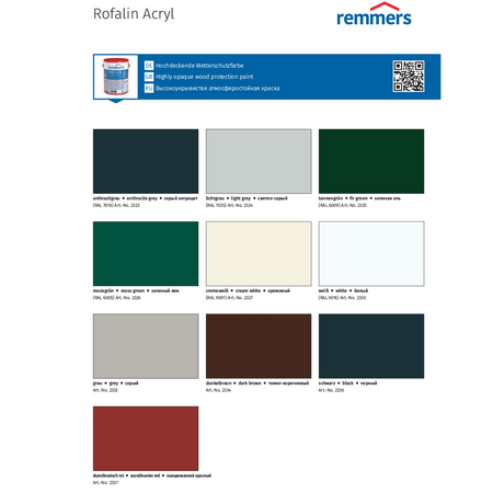 Remmers ROFALIN ACRYL WEIß RAL 9016 750ML 0,75L