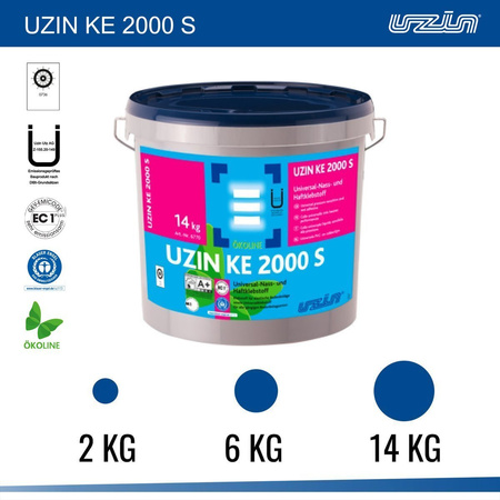 UZIN KE 2000 S Universal Nass Haftklebstoff KLEBER für Vinyl PVC 2 kg 6 kg 14 kg