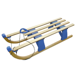  Kinderschlitten aus Holz ökologischem Lack lackiert Blau und Rot