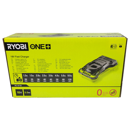 Ryobi RC18150 18 V ONE+™ Schnellladegerät 5,0 A für Li-Ion-Akkus