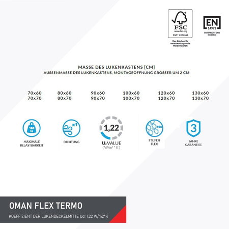OUTLET OMAN FLEX TERMO Bodentreppe mit einer Dichtung Scherenleiter 70 x 60