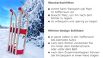 KLAPPBARER HOLZSCHLITTEN Zuggriff + Seil ökologischer Anstrich Metallkufen ROT und Blau
