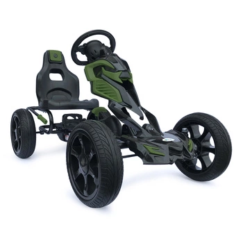 Tret-Gokart Scout khaki – für Kinder 5–12 J., EVA-Räder, Handbremse