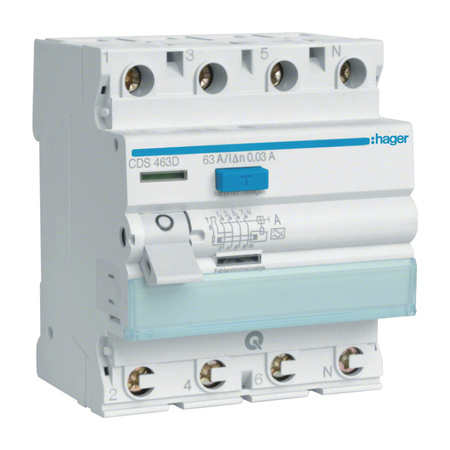 HAGER CDS463D FI-Schutzschalter 3P+N 63A/30mA Typ A QuickConnect
