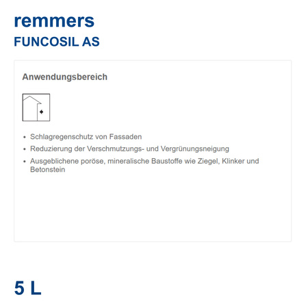 Remmers Funcosil AS 5L Hyprophobische Imprägnierung farblos UV-Beständigkeit