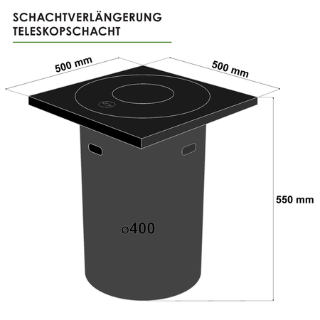 Kanaldeckel Schachtverlängerung DNØ315/400 Schachtdeckel KG Rohr Kontrollschacht