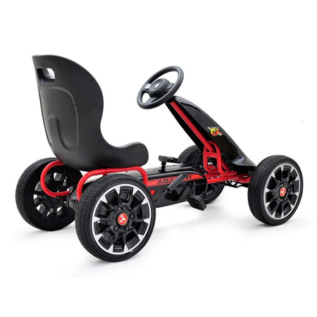 Große Gokart Abarth Lizenz 3-9 Jahre Schwarz und Rot
