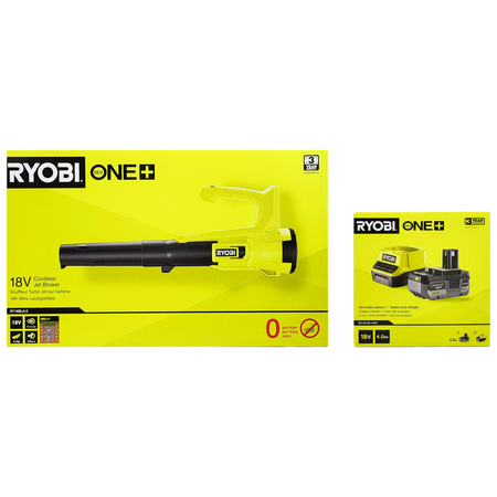 Ryobi Set Laubbläser 18V ONE+ mit 4.0Ah Akku und Ladegerät