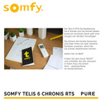 Somfy TELIS 6 CHRONIS 1805215  6-Kanal-Handsender mit Uhr Große LCD-Anzeige Pure