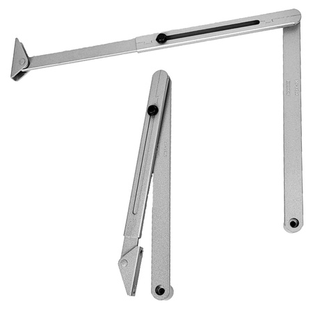 GEZE Set SILBER – Türschließer mit Gestänge und Montageplatte TS 2000 V BC Silber für einflügelige Türen mit einer Flügelbreite bis 1250 mm, mit Bolzen