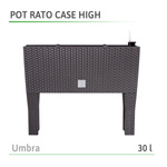 Topf mit Beinen RATO CASE HIGH DRTC600H Umbra Bewässerungsanlage 4 Farben 30 L