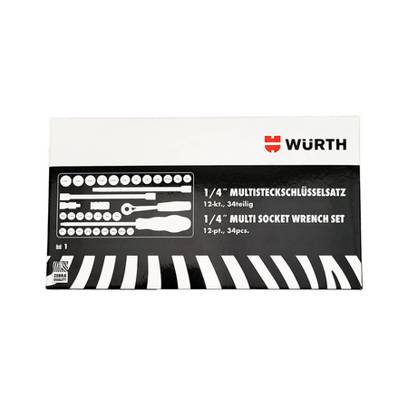 WURTH Zebra Multi-Steckschlüssel 1/4 Zoll 34-teiliges Sortiment