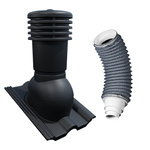 Set Eurovent VENTOS X PLUS 150 mm Schwarz RAL 9005 + FLEXOS X PLUS 60 cm Grau